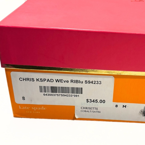 Kate Spade Chrisette Cobalt Blue Satin Heels Size 8 - Picture 7 of 7